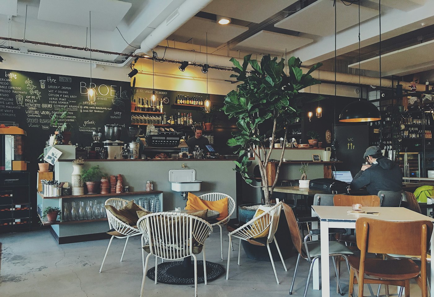 Illustrative photo of a bright cafe
