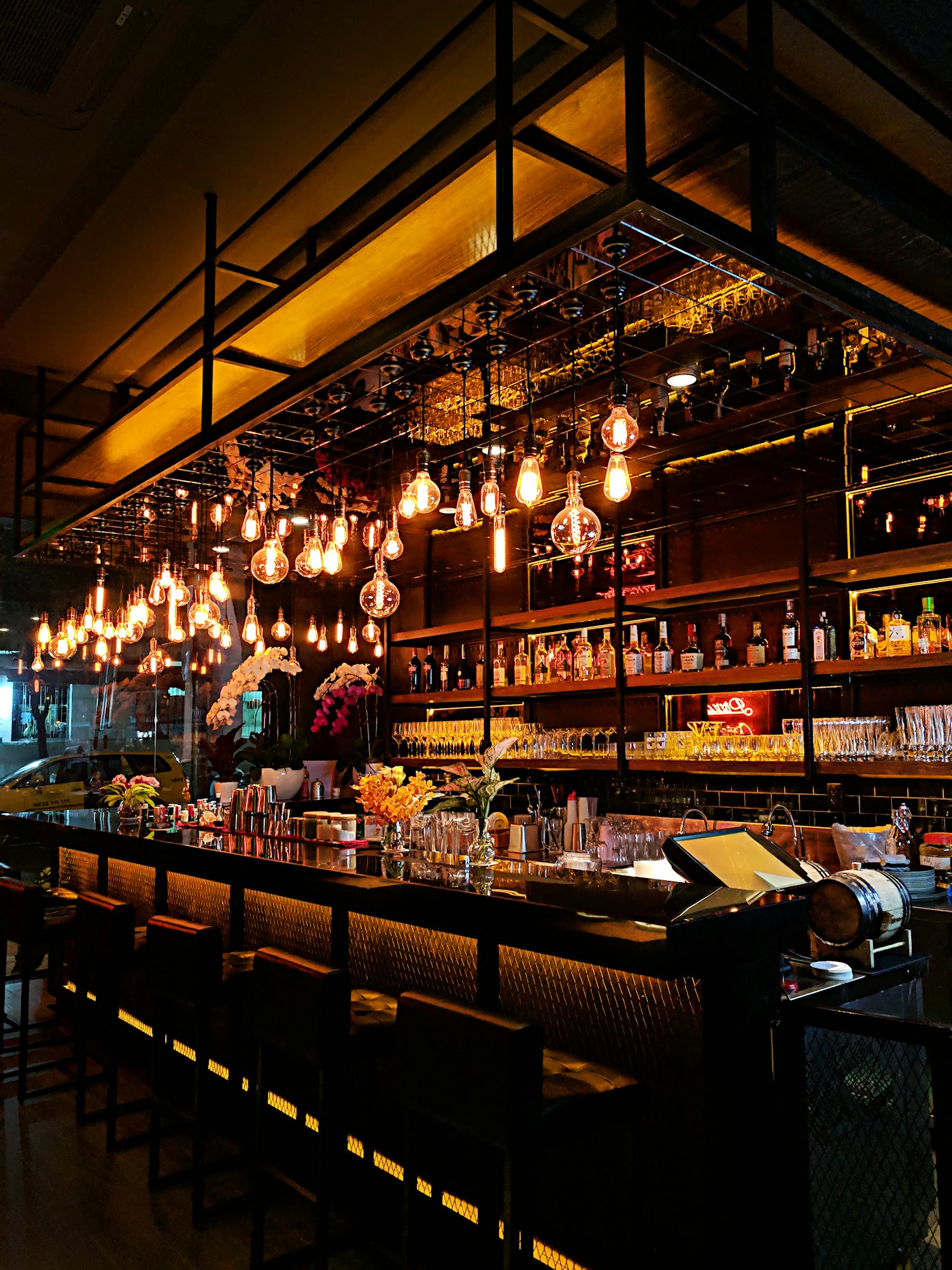 Illustrative photo of a small brick-walled bar